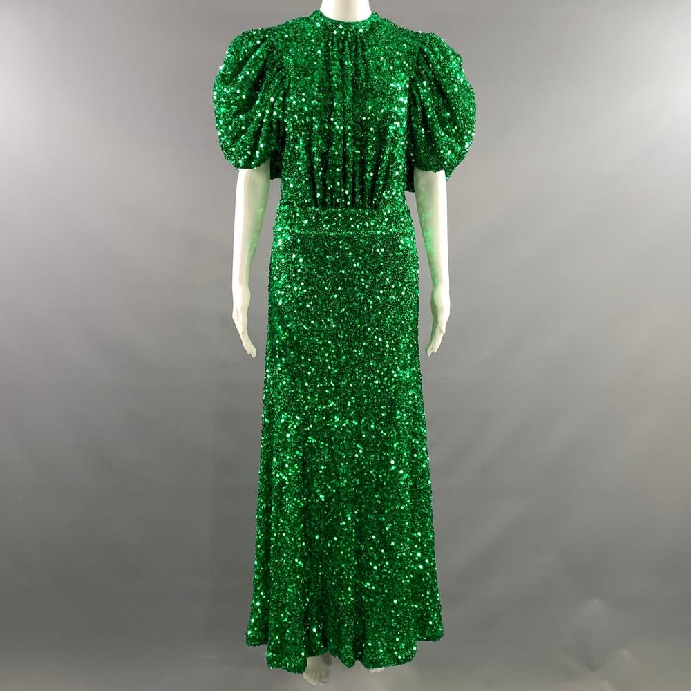 ROTATE Size S Green Polyester Maxi Dress